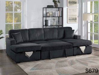Sectional sleeper with storage
