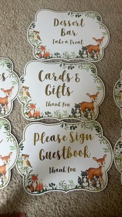 Baby Shower Party Signs- Baby Animals