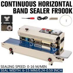 VEVOR Continuous Band Sealer FR900 Auto Bag Sealing Machine with 20 Teflon Belts 