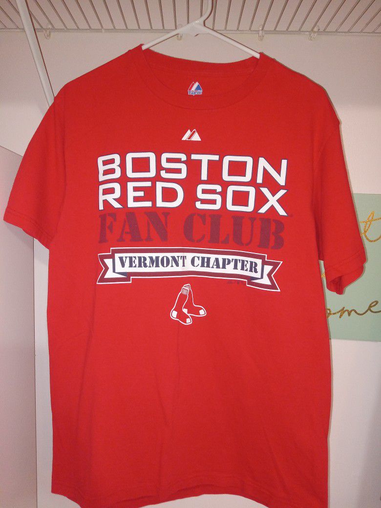 Mens Boston Red Sox Print Red T Shirt Size Medium Excellent Condition 