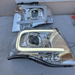 07-14 Ford Expedition LED DRL Projector Headlights Luces Micas Calaveras Faros Faroles Focos Headlamps 