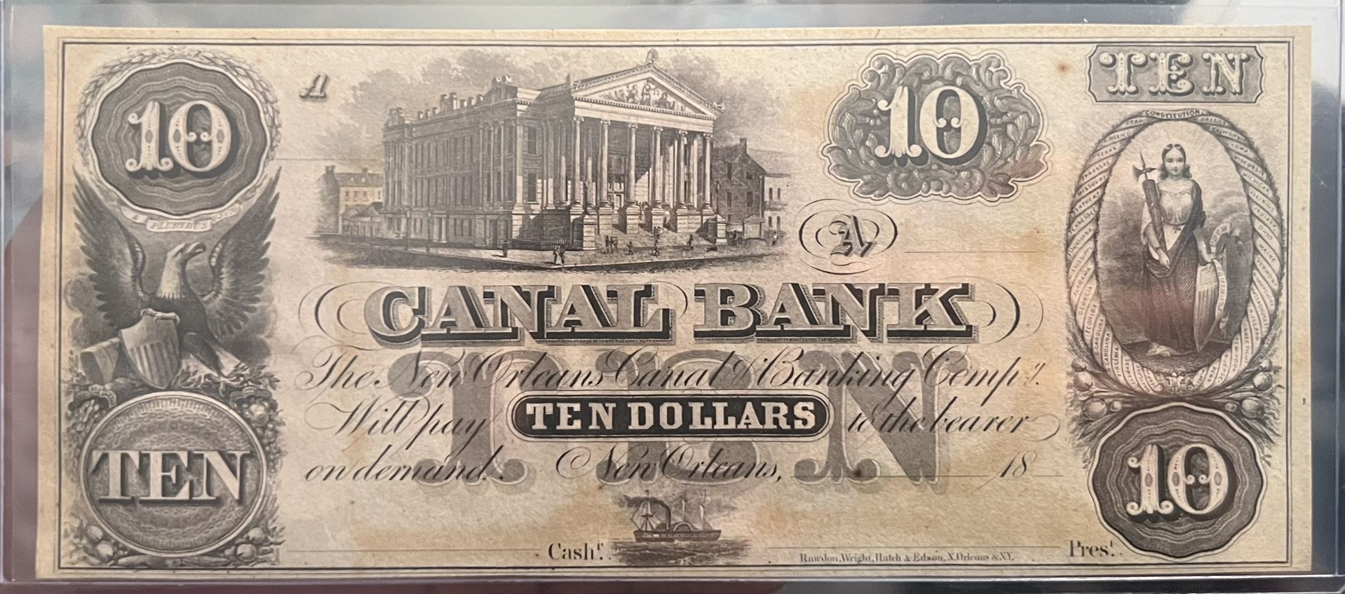 Canal Bank Of New Orleans $10 Note
