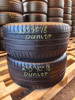 245 40R 18 USED TIRES DUNLOP 2454018 USED TIRES (PAIR) MOUNT BALANCE INCLUDED