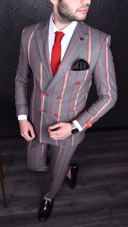 Suit slim fit with flat front