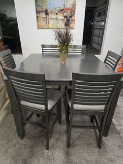 Pub Table with 6 Chairs