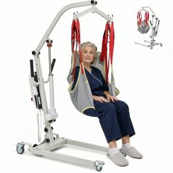 electric patient transfer lift system, often used to help individuals with limited mobility move safely between beds, wheelchairs, and toilet