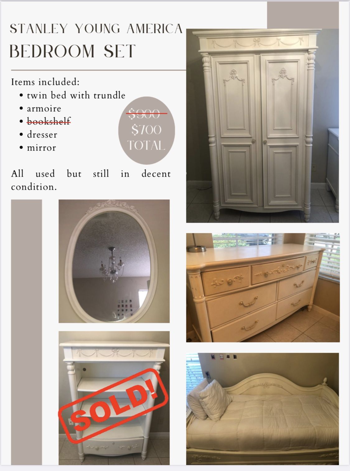 Stanley Young America Mirror. All Other Pieces Have Been Sold. 