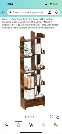 Gannyfer Tree Bookshelf with Drawers