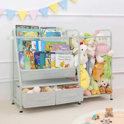 Kids Bookshelf and Toy Storage Organizer - 3 Tiers