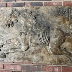 Vintage 1960s Tang Horse Wall Sculpture