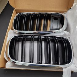 2017 X6M Original OEM Genuine Kidney Double-Line Grills (contact info removed)8 L & R Piano Black