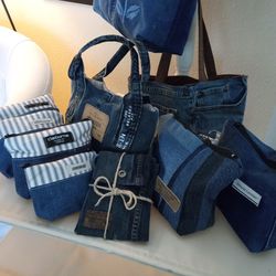 New Handmade Denim Totes, Handbags, Cosmetic Bags, Small Clutch Bag 