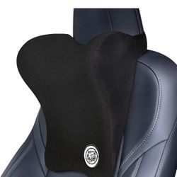 Car Neck Pillow for Driving Seat, Soft Memory Foam Headrest Pillow with Adjustable Strap and Removable Cover, Ergonomic Neck Support for Car, Office C
