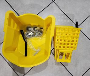 New...Bright Yellow commercial mop bucket and wringer