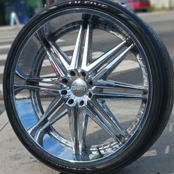 30" Hummer H2 DUB Chrome Wheels Like NEW & Tires Lexani Brand New  