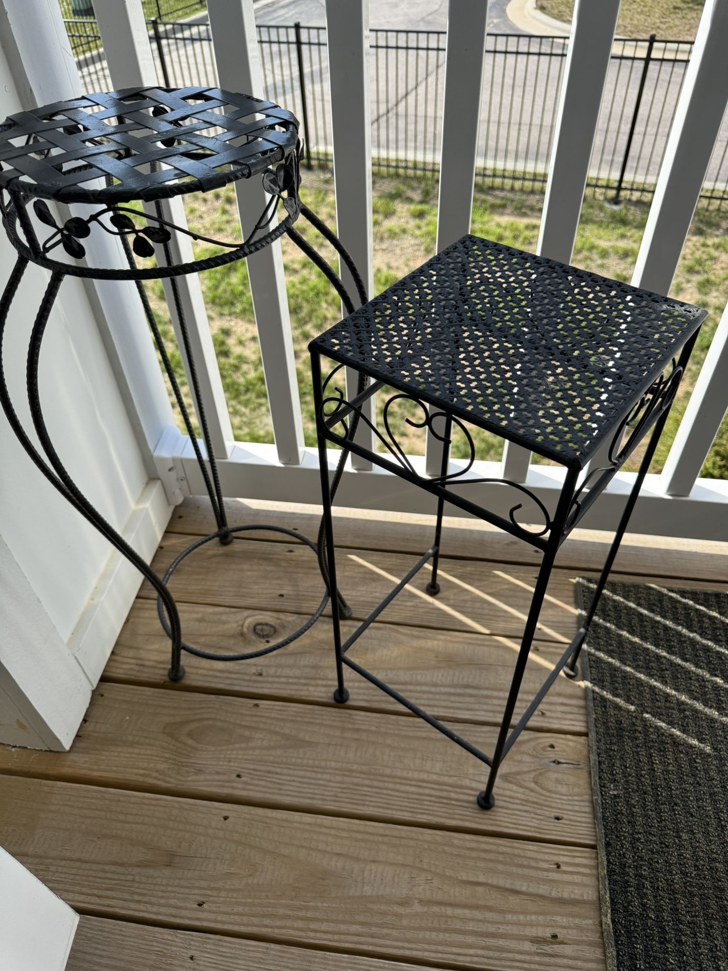 Set of Two Metal Plant Stands