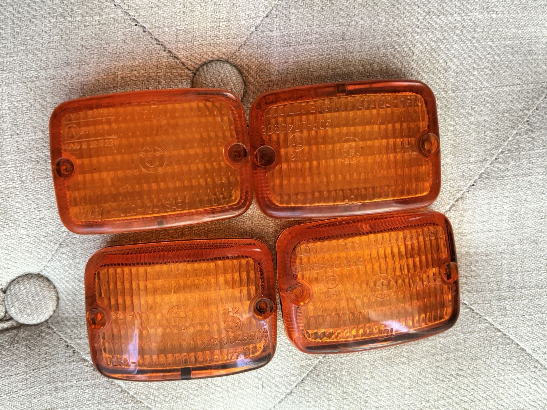 BMW motorcycle amber light covers one missing the rubber lining
