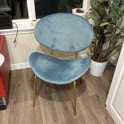 Blue Velvet Golden Legs Chair