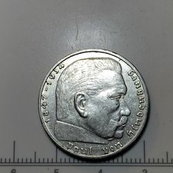 Silver 1937 2 Reichsmark E Mint Mark