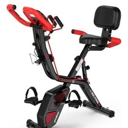 Folding Exercise Bike With Resistance Bands