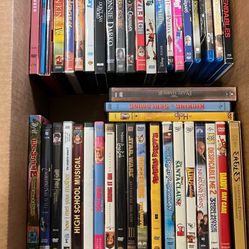 2 Boxes Full If Blu-ray And DVDs Some Sealed Over 100