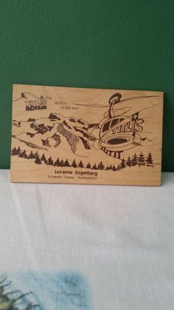 Vintage Wood Post Card Switzerland