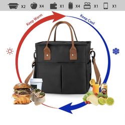 JOHUNT Insulated Lunch Bag Thermal Lunch Box for Men Reusable Large Lunch Bags for Women Lunch Tote for Adults Lunch Organizer Lunch Cooler Bag for Wo