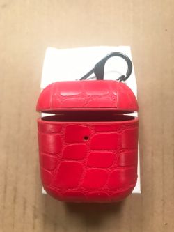 AirPods 1&2 Red Leather Case
