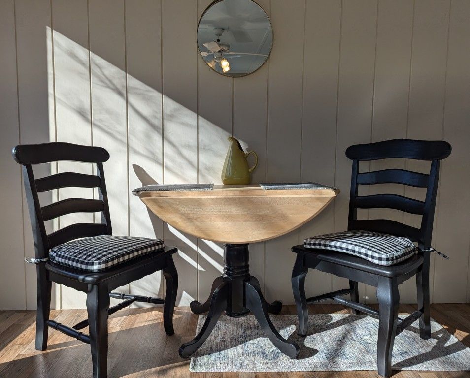 Black Drop Leaf Table And Chairs