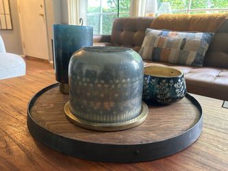 Rustic Vintage Wine Barrel Top Tray - Dinner Table Unique Home Accent - Heavy