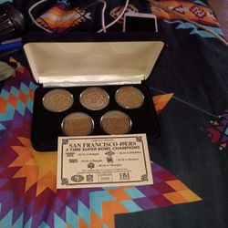 San Francisco 49ers bronze Championship Medallions.