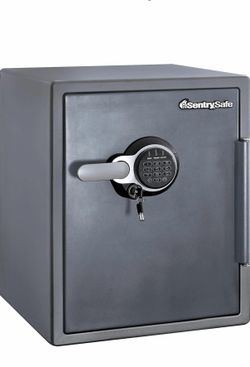 SentrySafe Fireproof and Waterproof Gray Steel Home Safe with Digital Keypad Lock