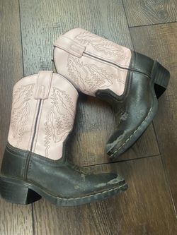 Girls pink and brown western boots size 11 toddler by smoky mountains