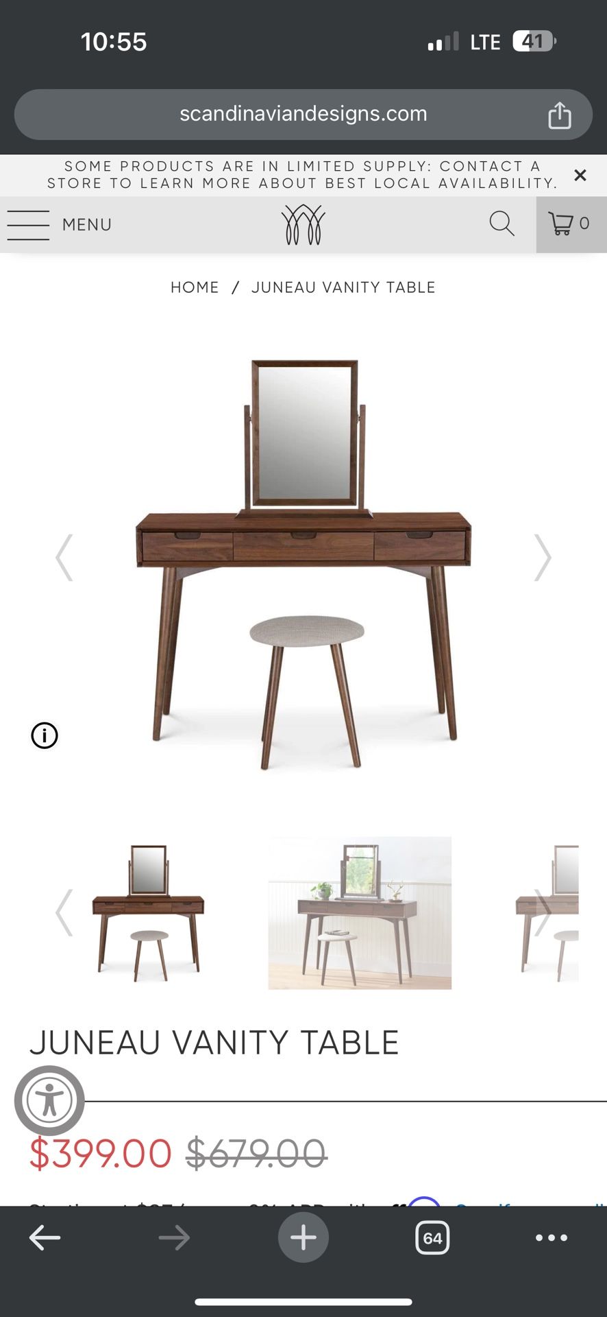 Scandinavian Designs Makeup Vanity Table Desk for Sale in Simi Valley ...