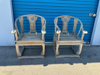 Pair of Chinese Horseshoe Armchairs