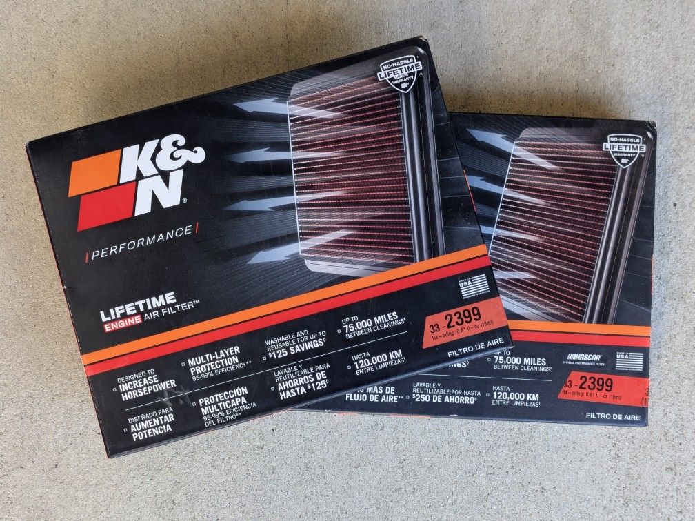 K & N Air Filter 33-2399 Nissan 370z Infinity ~ New ~ 2 For $100