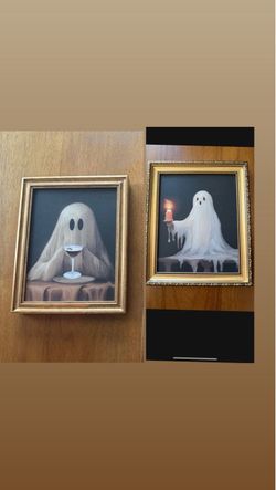 Set of 2 Halloween ghost frames