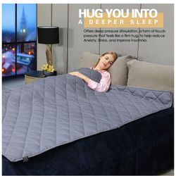Weighted Blanket 20lbs for Adult - 100% Organic Cotton 60'' x 80'' Queen Size Cooling Heavy Blanket