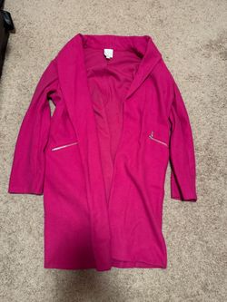 Hot pink coat with zipper pockets