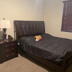 Queen Size Bed Set Espresso  Color Including Mattress Really Nice Available Today For Pick Up 10Th St. In Bell Road