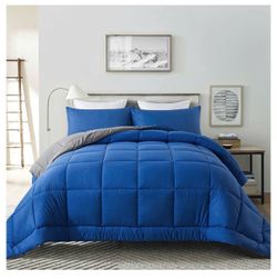 Comforter set (blue/grey)