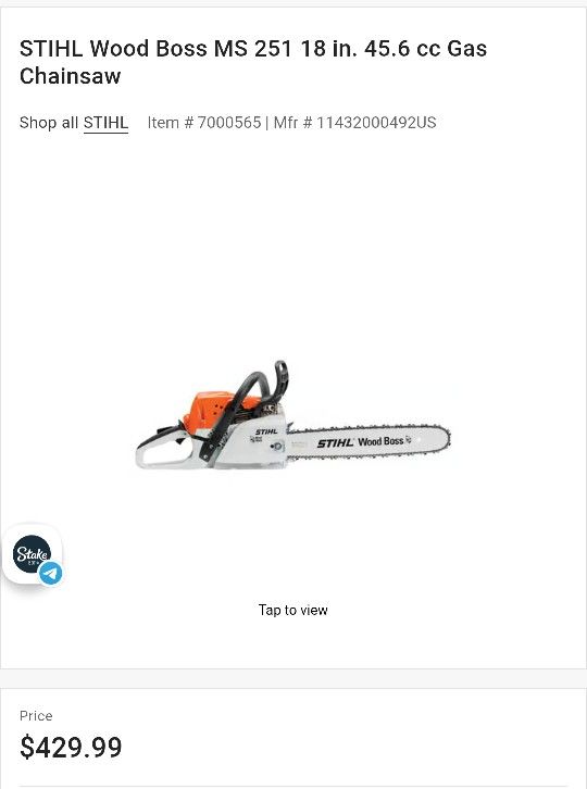 Stihl Wood Boss Chainsaw