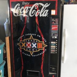  Coca-Cola Super Bowl 32 collectible soda machine