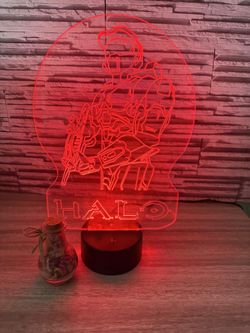 ✨ Halo Master Chief 3D LED Lamp | Custom Room Decor & Perfect Gift 🎁