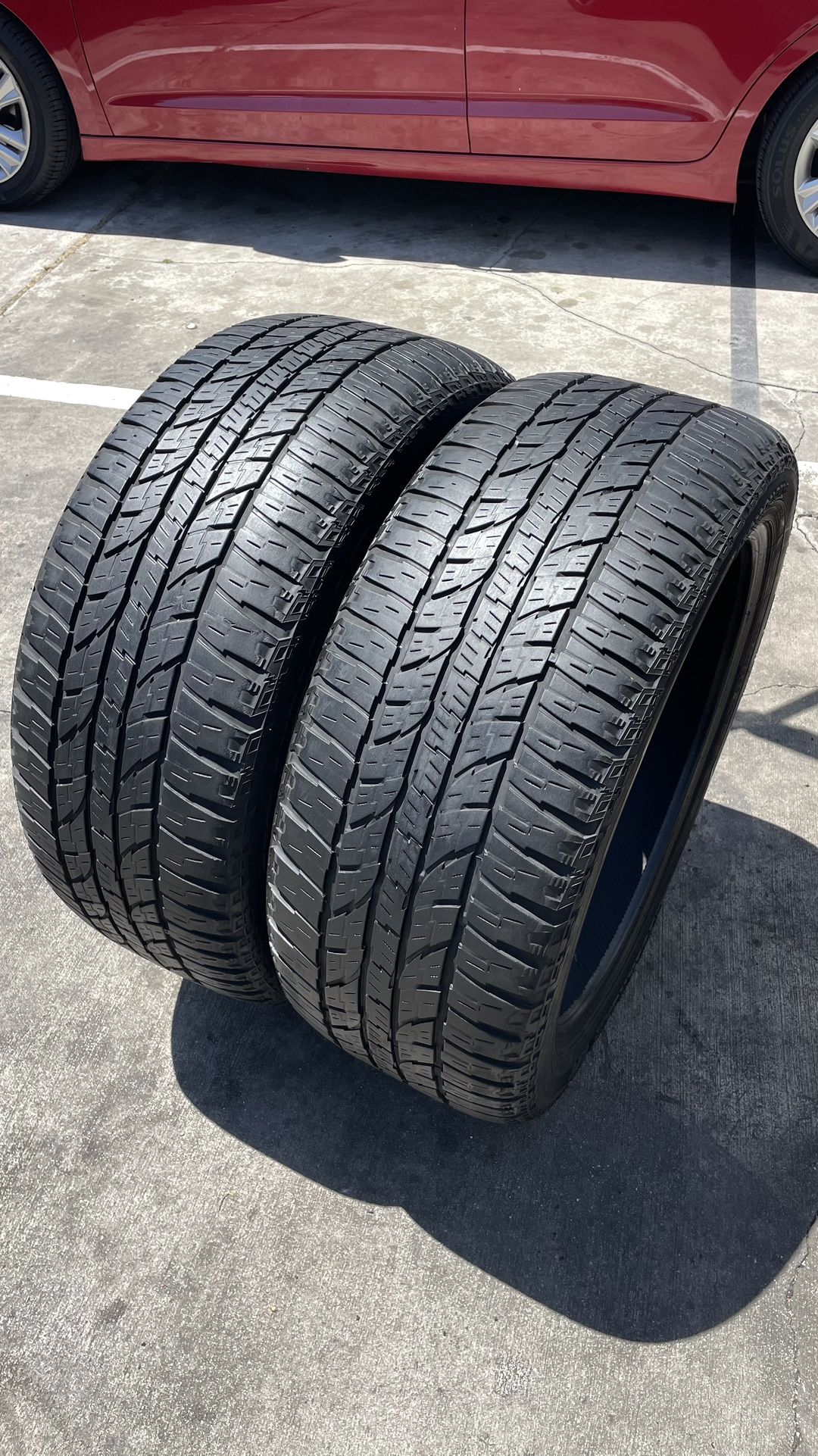 2USED TIRES YOKOHAMA. 285/45/22. 80% TREAD. @$120, INSTALLED