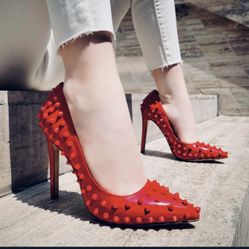 Stunning Spike Red Kate & Me Heels size 6.5  Worn for Photo Shoot Only