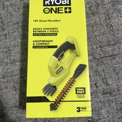 New Ryobi One+ 18V Shear/Shrubber!   Converts between grass shear or hedge trimmer. This is the Tool only(doesn’t include or charger). This was origin