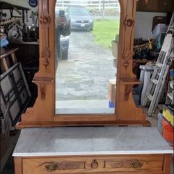 Antique Victorian, beveled, mirrored dresser