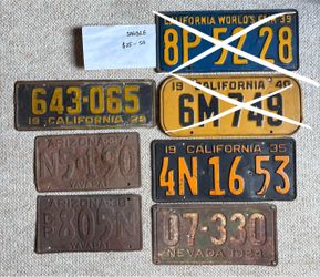 Decorative vintage single license plates 1924-40
