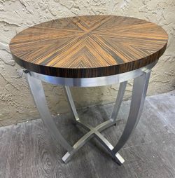 Century Furniture Macassar Ebony Round Side Table – Mid-Century Modern / Transitional Accent Table
